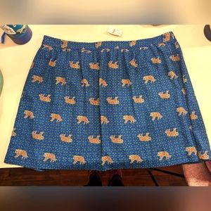 JCrew tiger pleated skirt